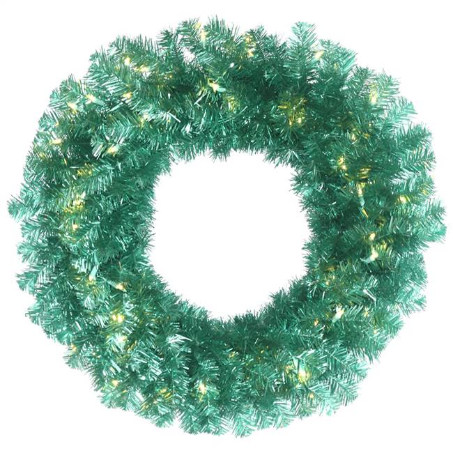 30" Teal Pine Wreath Dura-Lit 70SBLU