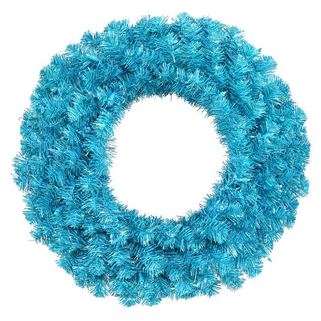30" Sky Blue Wreath 70Teal Lts 260T
