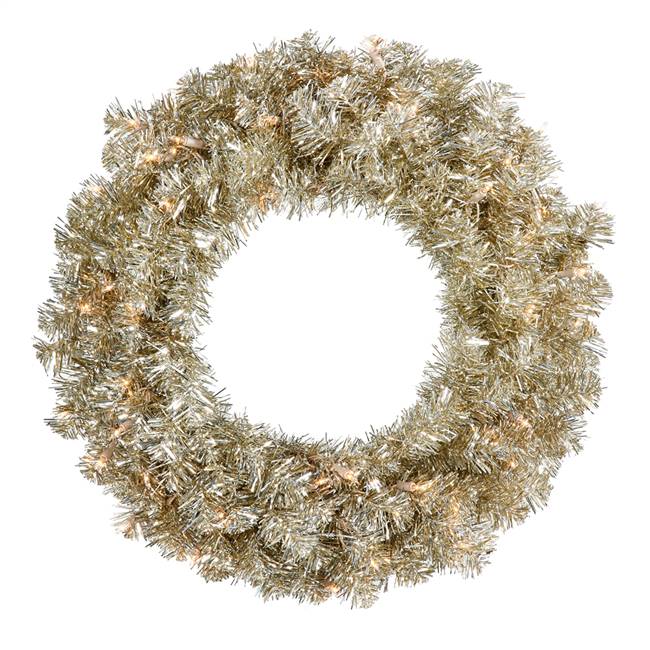 36" Champagne Wreath Dural LED 100WmWht