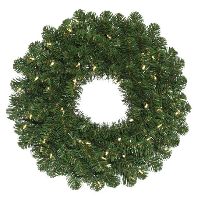30" Oregon Fir Wreath WA 70LED WmWht
