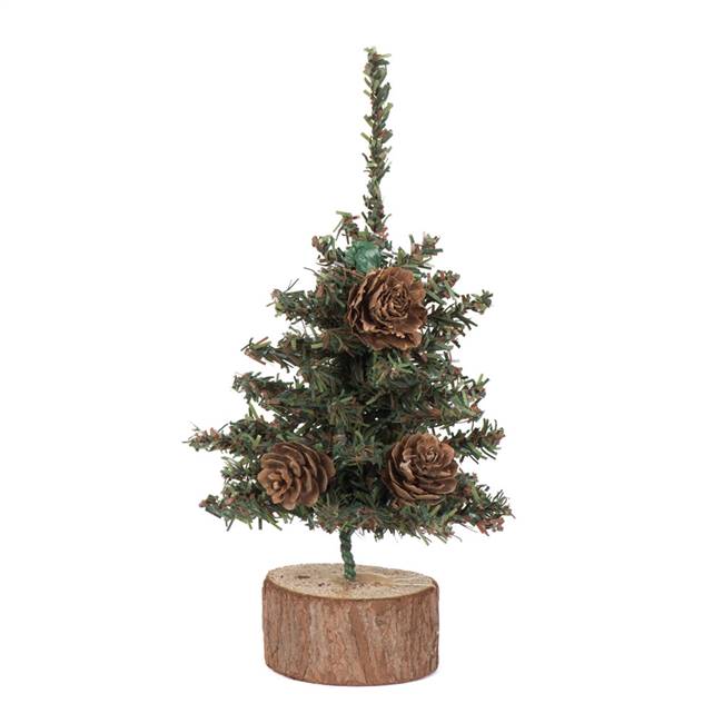 6" Carmel Pine Tree 72 Tips Wood Base