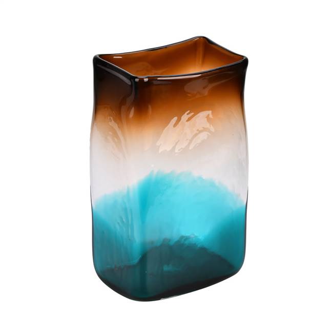 10" Burnt Sienna Rectangle Glass Vase