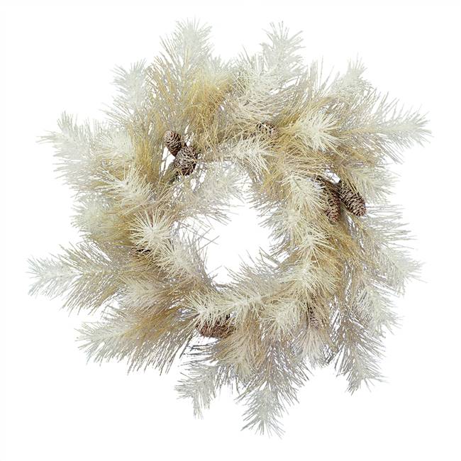 30" Frosted Japanese White Pine Wreath