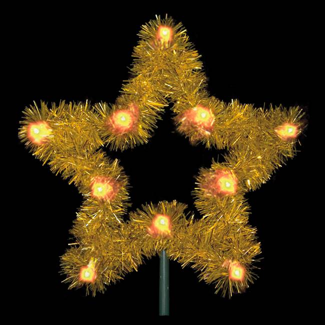 36” Gold Metallic Tree Top Star w/C7 LED