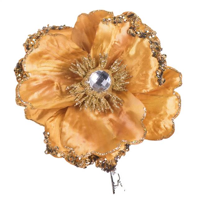 5" Gold Wild Poppy Head Clip 3/Bag