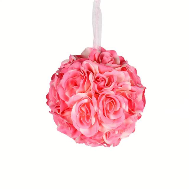 6" Pink Rose Ball Pk/2