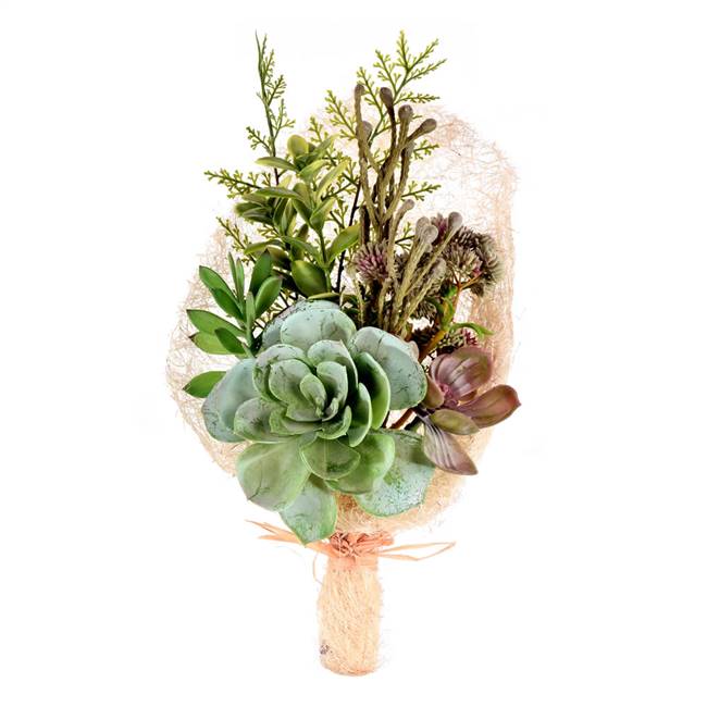 15" Green Succulent Bouquet