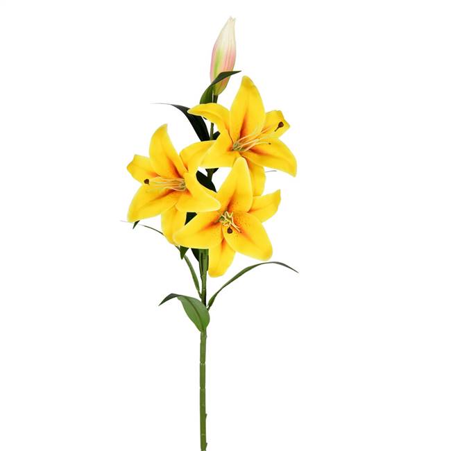 36" Yellow Lily Spray (2/pk)