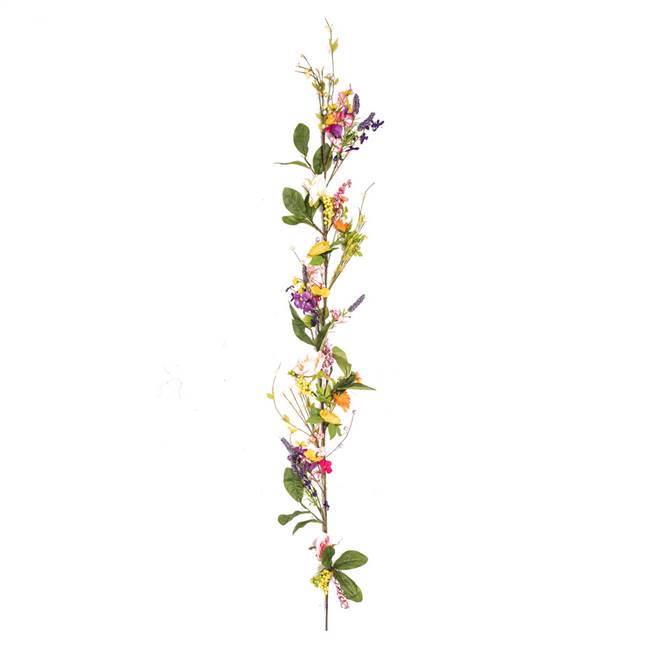 60"  Bright Mixed Floral Garland