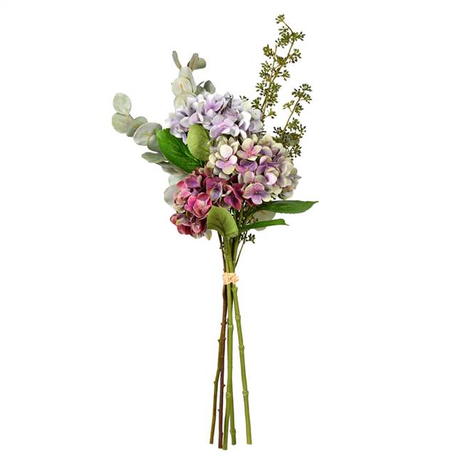 36" Gray Lilac Hydrangea Bundle Bouquet