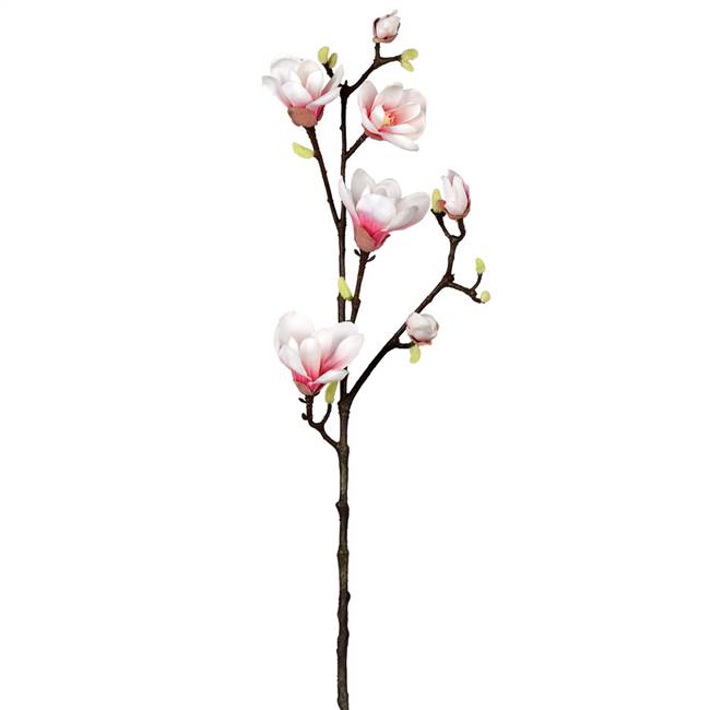 38" White Magnolia Stem