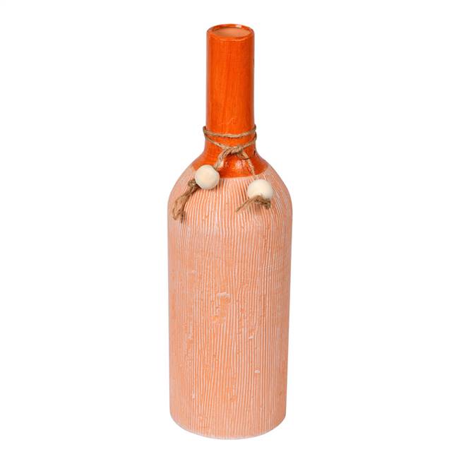 13.25" Brown Twine Terracotta Bottle