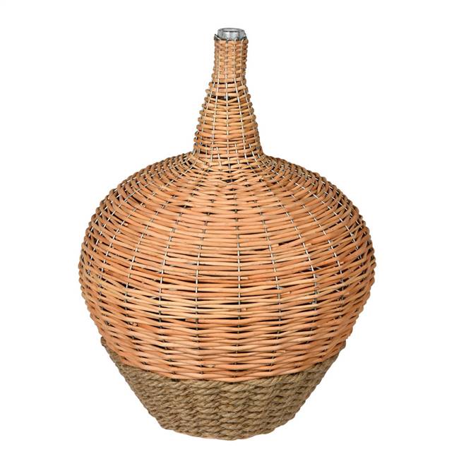 21" Glass Jar with Woven Willow Sleeve