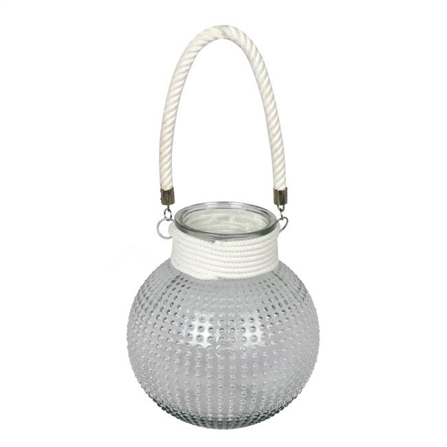 10" Glass Jar with White Rope Handle