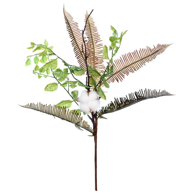 19" Green Fern Cotton Spray Pk/3