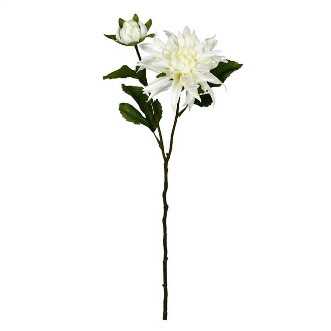 17" Cream Dahlia Spray 6/Pk