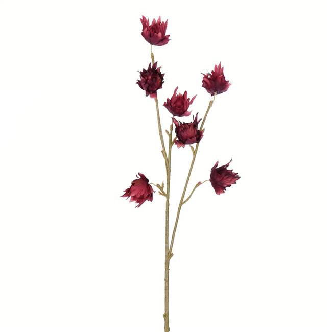 24" Burgundy Hibiscus Spray 3/Pk