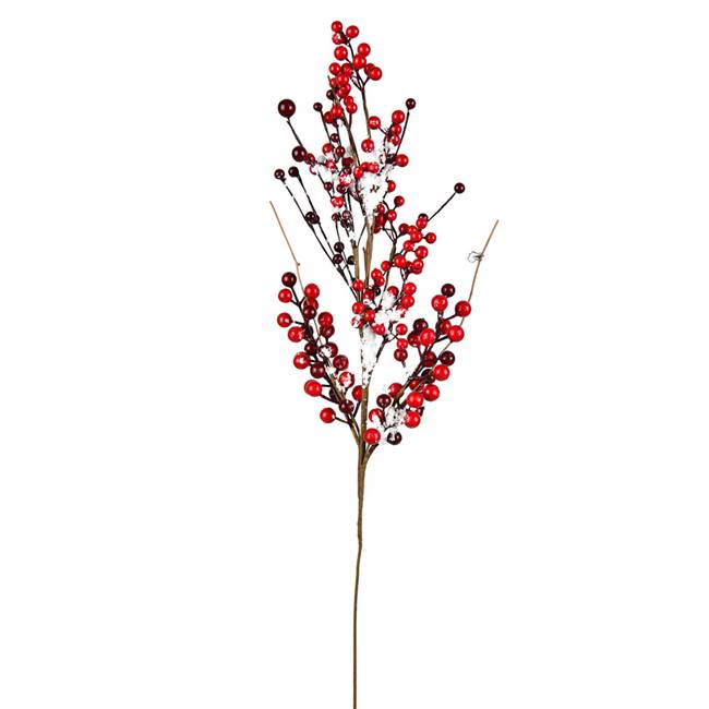 28" Red Snow Berry Spray 3/Pk