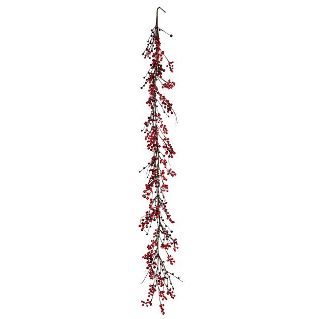 6' Red Snow Berry Garland
