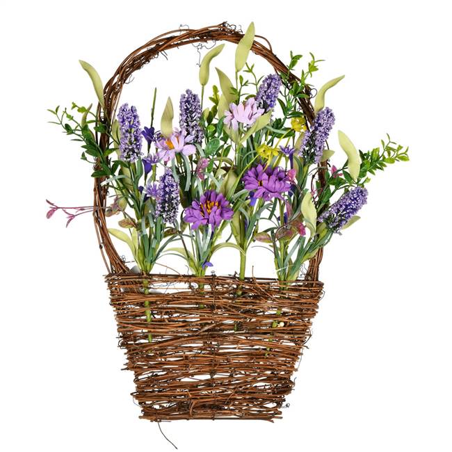 16"x10" Purple Lilac Wild Flower Basket