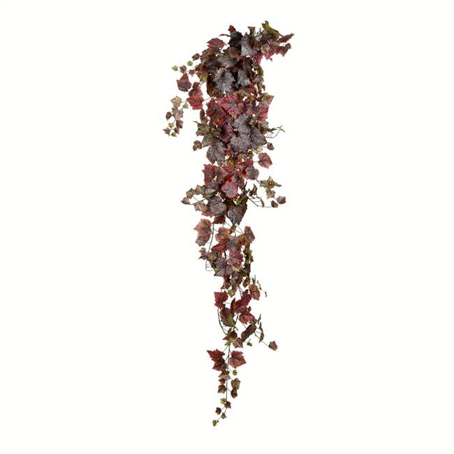 6' Burgundy Grape Leaf Hanging Bush