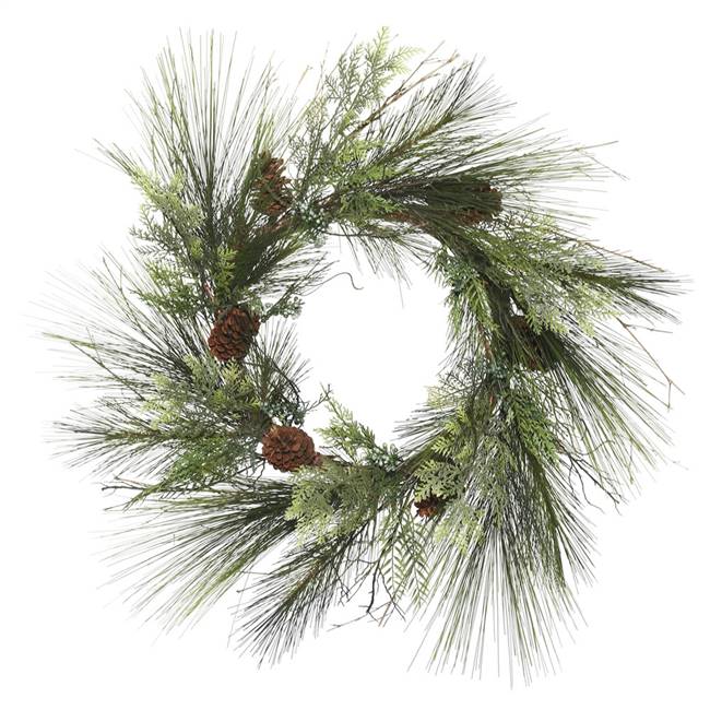 36" Mixed Cedar Pine Wreath 96Tips