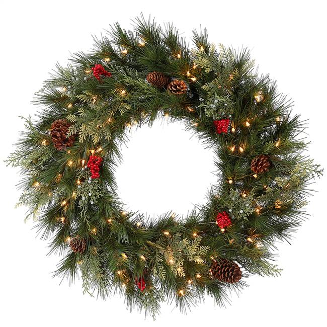 30" Grove Berry Wreath Dura-Lit 100CL