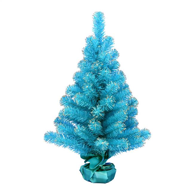 2' x 16" Sky Blue Tinsel Tree 75Tips