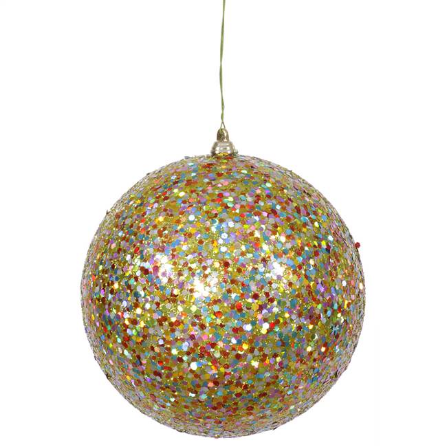 6" Lime Multi Sequin-Glitter Ball