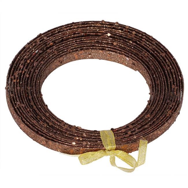 23' X .5" Chocolate Glitter  Ribbon