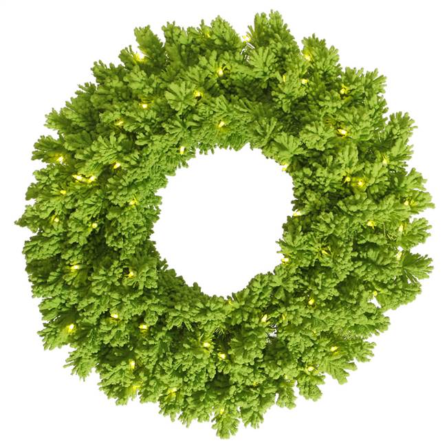 36" Flocked Lime Fir Wreath 100Lm 260T