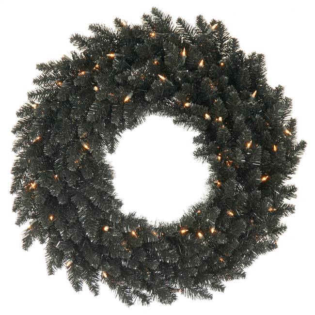 48" Black Fir Wreath DuraL 150CL 480T