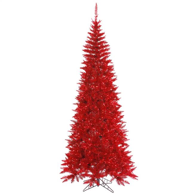 10'x50" Tinsel Red Slim Fir Tree 2260T