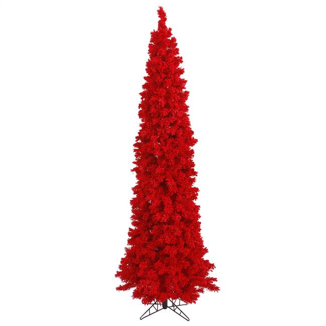 4.5'x 24" Flocked Red Fir Tree 360T