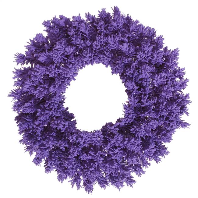 36" Flocked Purple Fir Wreath 260T