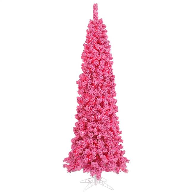 4.5" x 24" Flocked Pink Fir Tree 360T