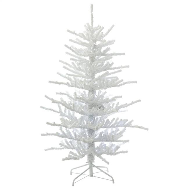 5.5' x 46" Flocked Twig  250LED WmWht