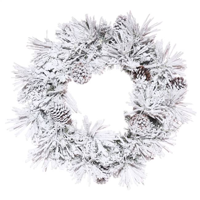 48" Flocked Atka Pine Wreath 224T