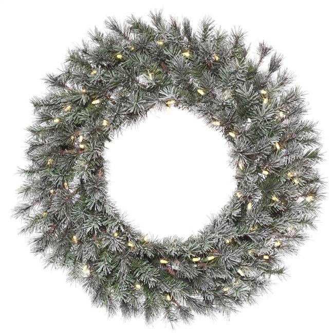 30" Frosted Lacey Wreath Dura-Lit 70WW