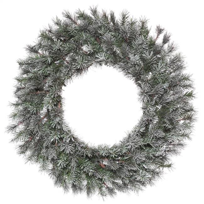 48" Frosted Lacey Wreath 400T