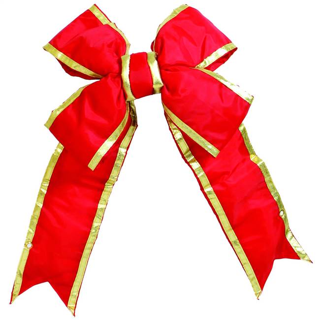 36" x 45" Red-Gold Nylon Out Bow 9" Sz