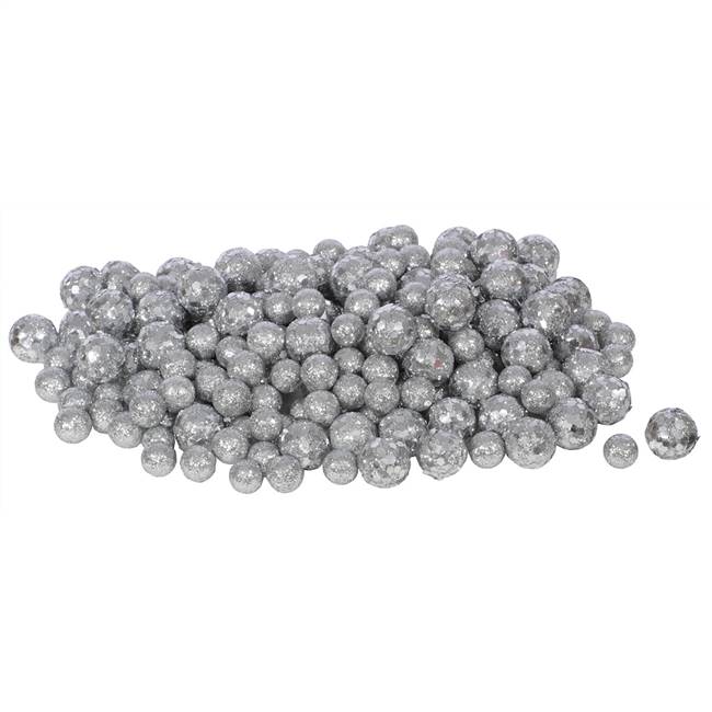 20-25-30MM Silver Glitt Ball 72/Bag
