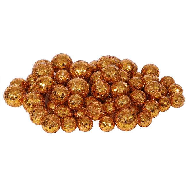 20-25-30MM Burn Orange Glitt Ball 72/Bag