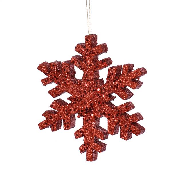 30" Red Outdoor Glitter Snowflake