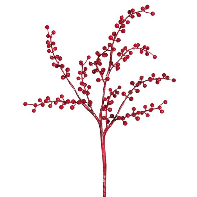 17" Plastic Red Outdoor Berry Spray 6/Bg