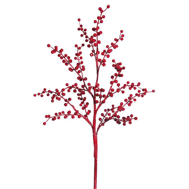 22" Plastic Red Outdoor Berry Spray 6/Bg