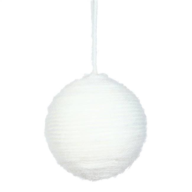 2.4" White Yarn Ball Ornament 12/Bag