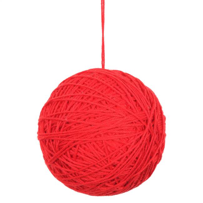 3" Red Yarn Ball Ornament 12/Bag