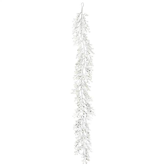 6' White Berry Garland Outdoor