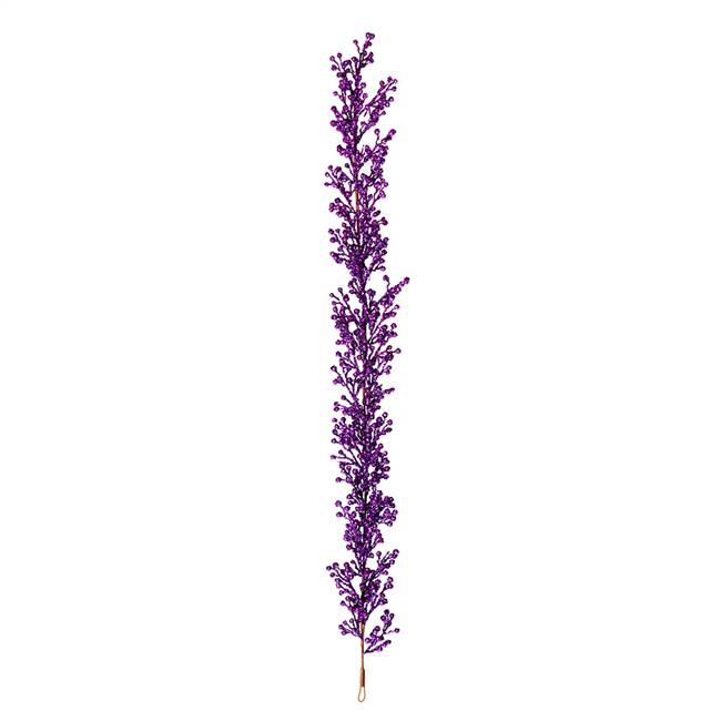 6' Purple Glitter Berry Garland Outdoor